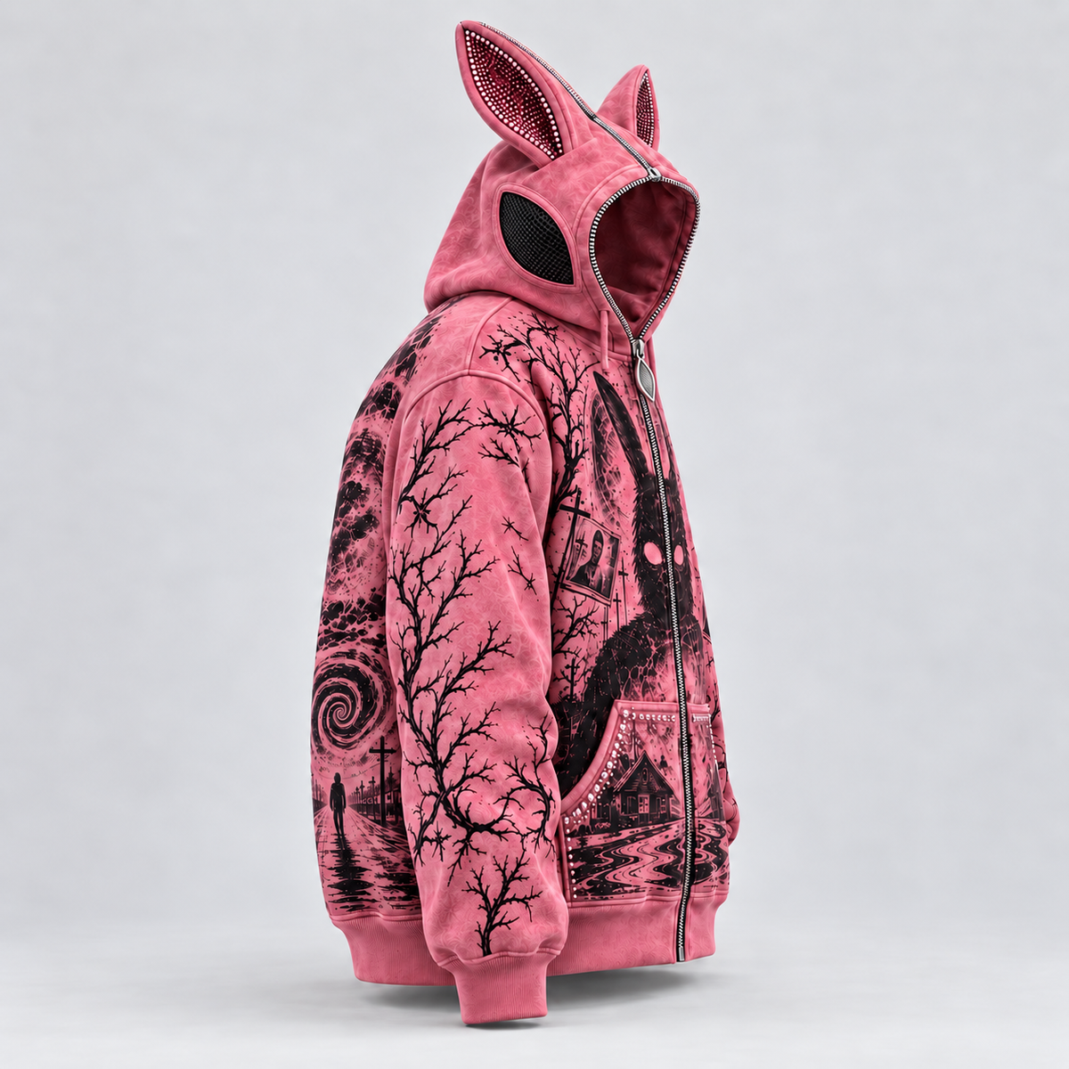 full zip frank dark hoodie