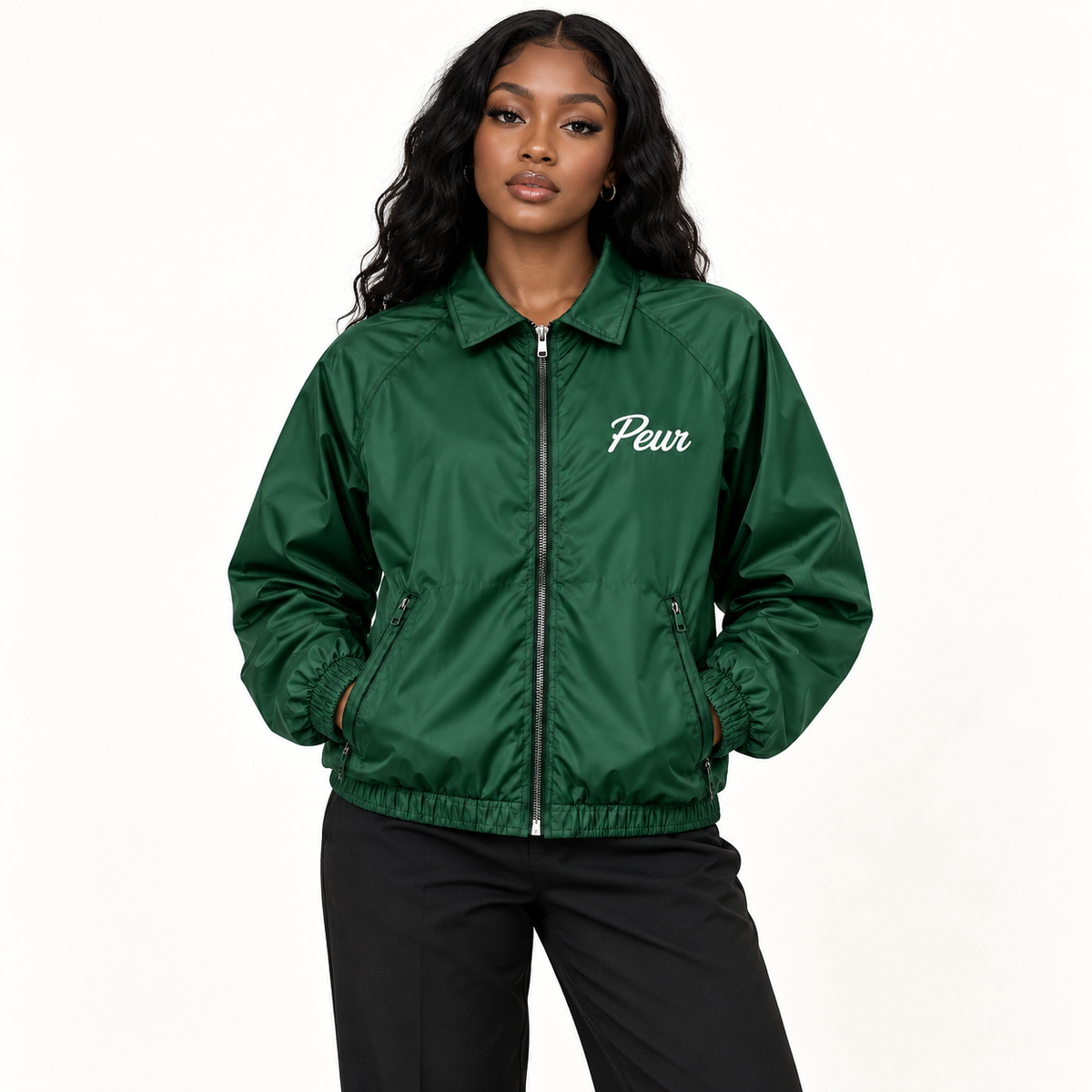 Peur windbreaker script logo jacket