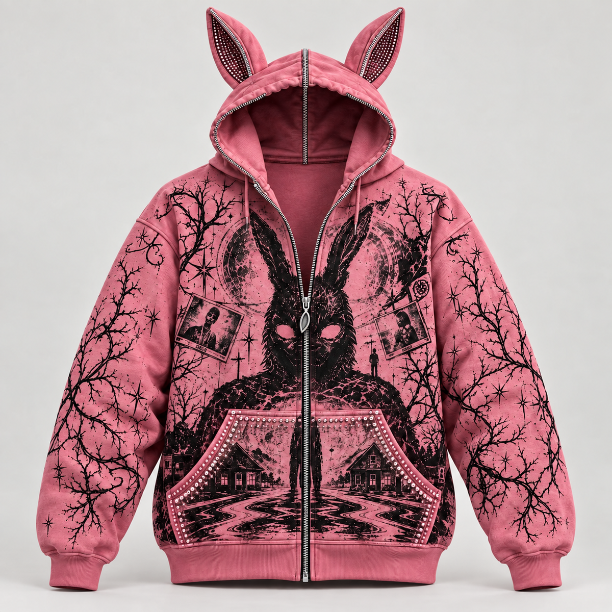 full zip frank dark hoodie