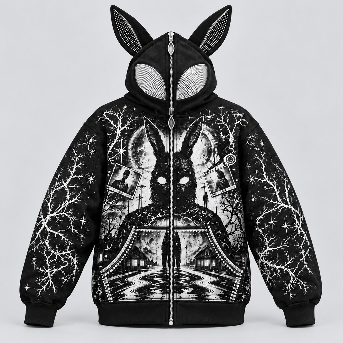 full zip frank dark hoodie